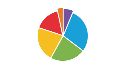Obraz premium Colorful Pie Chart with Six Segments.