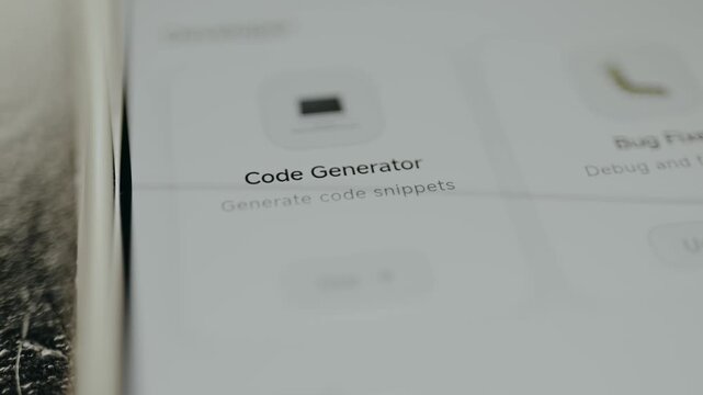 Code Generator option for software development from an AI assistant