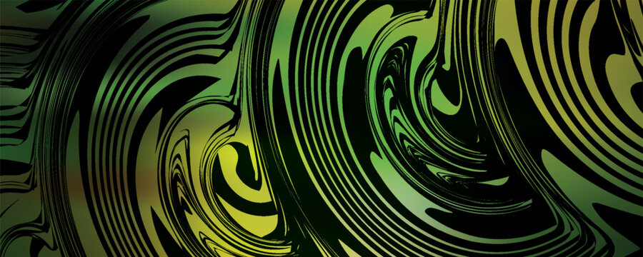 Dark Green, Yellow vector layout with bent lines. A shining illustration, which consists of curved lines. Brand new design for your ad.