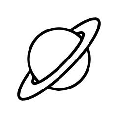 Saturn Planet Outline Icon © Noni