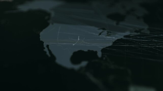 Digital USA map tracking cyber threats in real time