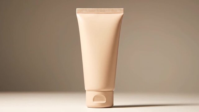Cosmetic cream tube isolated on neutral background
