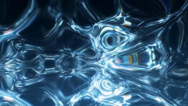 Vivid Water Motion Scenes Enhanced By Glowing Metal Reflections Perfect For Futuristic Themes