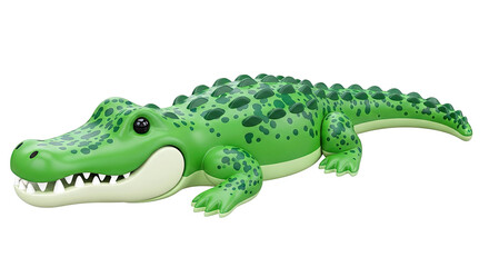 Naklejka premium Green Cartoon Alligator Toy