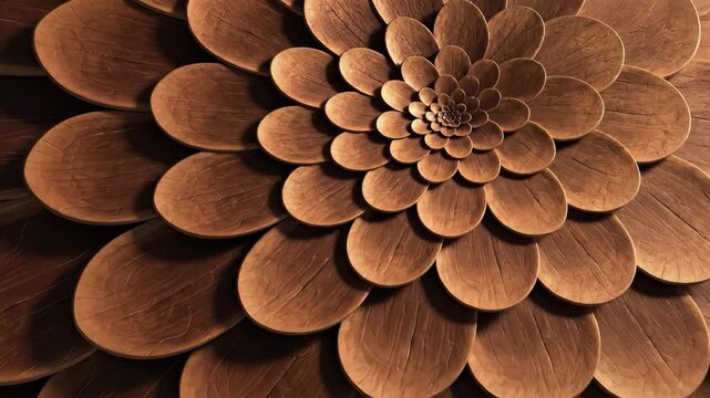 Abstract geometric bronze floral pattern closeup decorative design