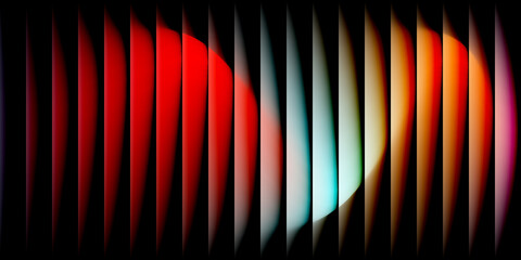 Abstract Vertical Stripes with Softly Blurred Orbs of Red Orange and Blue Light image photo