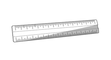 Transparent Plastic Ruler Measurement Tool.