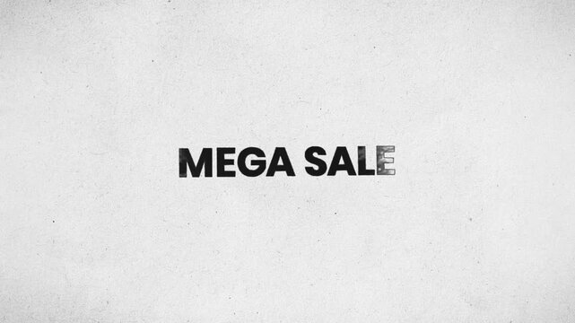 Mega Sale Pencil Scribble Text Animation 4K Big Discount Event Promotion and Retail Marketing Announcement