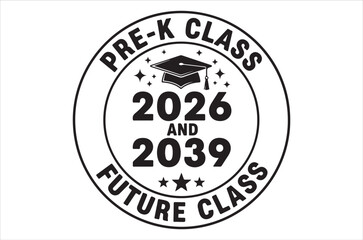 Fototapeta premium Circular graphic announcing pre k and future class graduation years