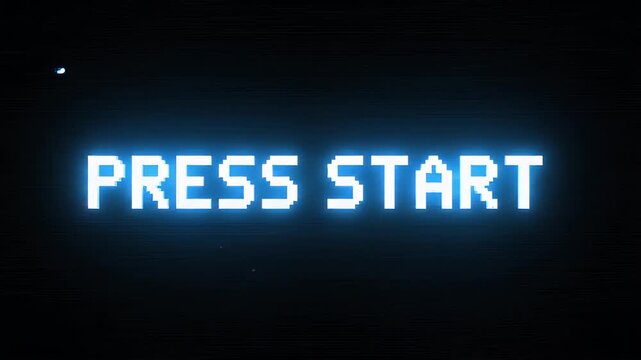 A video showcasing a press start button on a dark background