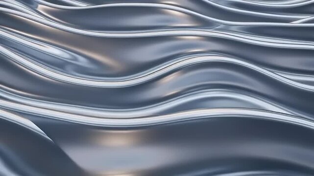 Shiny Metallic Surface with Wavy Patterns.