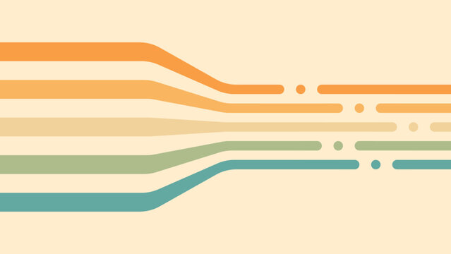 Abstract background of rainbow groovy Wavy Line design in 1970s Hippie Retro style. Vector pattern ready to use for cloth, textile, wrap and other.