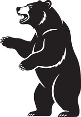 Fototapeta premium Black Bear Standing on Hind Legs Roaring Vector Illustration.