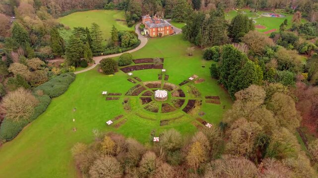 Rotating 4K 60FPS aerial video of Sir Thomas and Lady Dixon Park in Belfast, Northern Ireland on a sunny day. Produced with Rec709 color.
