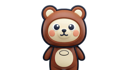Obraz premium Cute 3D Render of a Cartoon Bear Character