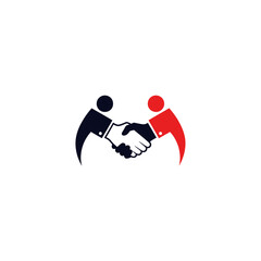 Obraz premium Abstract Handshake Symbol for Business Deal vector illustration