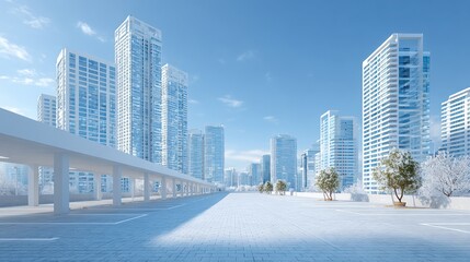 Fototapeta premium Urban parking concept representing organized car spaces near buildings
