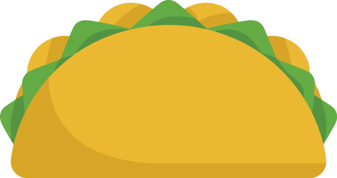 Hard shell taco with lettuce and filling ready for consumption.