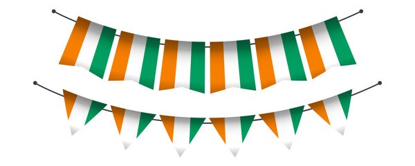 Fototapeta premium Ivory Coast flag decoration isolated template collection