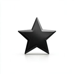 Obraz premium Black star on a white background with smooth surface and simple shape, placed centrally for focus and clarity during the day