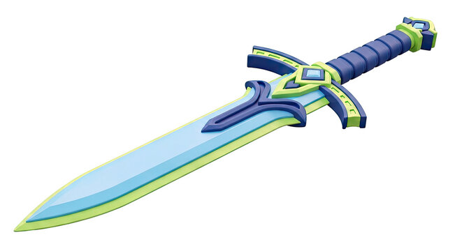 Stylized Blue and Green Sword