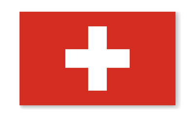 Obraz premium Switzerland national flag in flat style. Vector flat background.