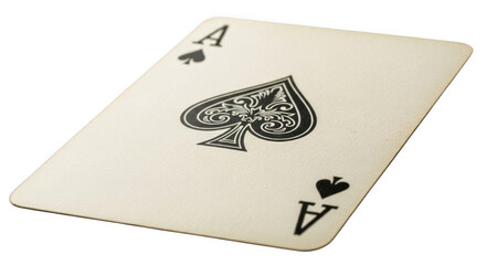 Ace of spades playing card isolated on transparent background