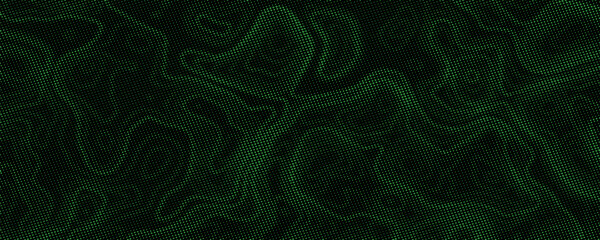 Abstract Black and Green Halftone Topographic Map Background with Dotted Texture. vector illustration © raudatul