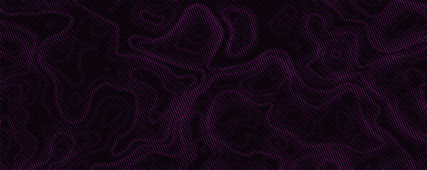 Abstract Black and Purple Halftone Topographic Map Background with Dotted Texture. vector illustration © raudatul