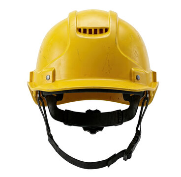 Yellow hard hat for construction safety, offering durable head protection for industrial and personal use