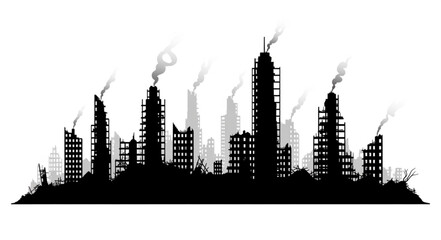 Obraz premium City Skyline Industrial Buildings.