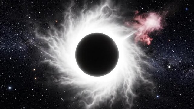 Solar eclipse with vibrant cosmic rays.