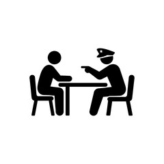 Fototapeta premium Criminal Suspect Interrogation Process Icon