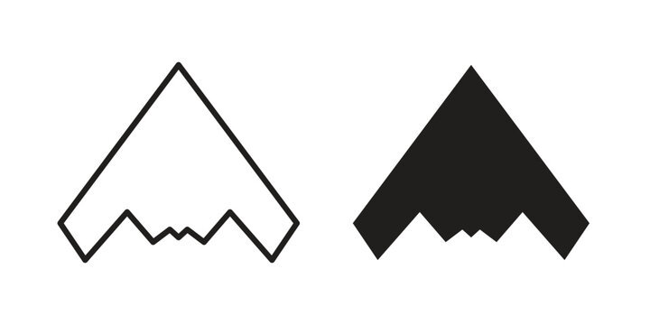 Stealth plane icon in a simple line art style. EPS10