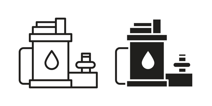 Sump pump icon in a simple line art style. EPS10