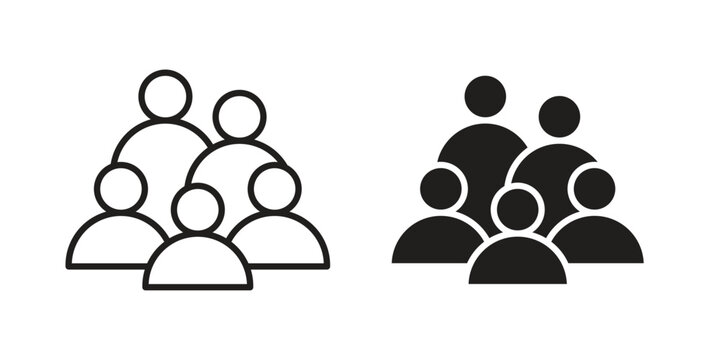 Team icon in a simple line art style. EPS10