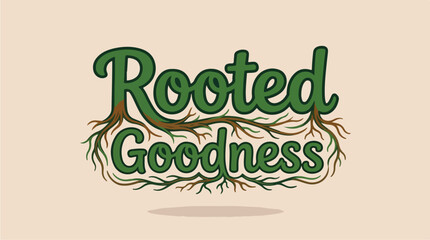 Fototapeta premium Rooted Goodness Organic Food Brand Logo.