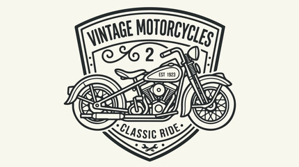 Obraz premium Vintage Motorcycle Classic Ride Emblem Design.