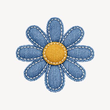 Denim flower patch design.