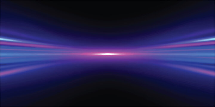 Abstract high-speed tunnel effect with glowing blue and pink light lines on a dark background, representing data flow, light trail, long exposure