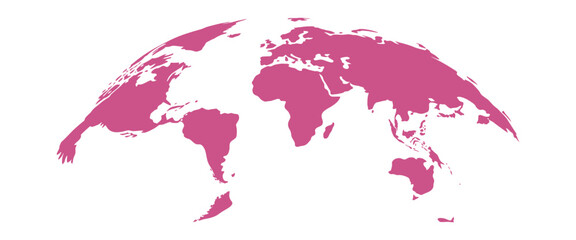 Obraz premium Global Earth Map Vector, pink round planet layout, international world illustration showing continents for travel, geography, and global concept design