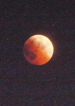 Lunar eclipse cosmic art.