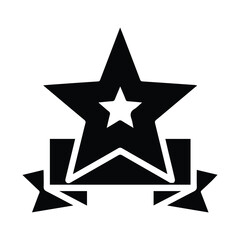 Obraz premium Star Award Emblem with Ribbon Vector Graphic