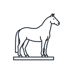 Fototapeta premium Minimalist linear horse illustration on white background vector design