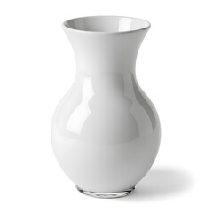  Glossy White Ceramic Bulbous Vase Isolated on White Background Modern Home Decor