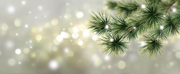 Obraz premium Radiant illuminated pine illustration with sparkling star effects for festive New Year winter celebration designs