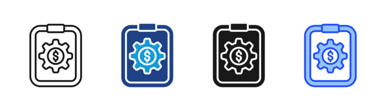 Credit Settings icon set multiple style collection