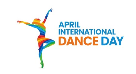Obraz premium International dance day with dancer on white background