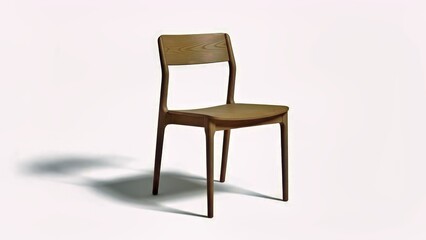 Fototapeta premium Elegant Wooden Dining Chair Minimalist Design Interior Furniture Modern Style Light Wood Tone.jpg