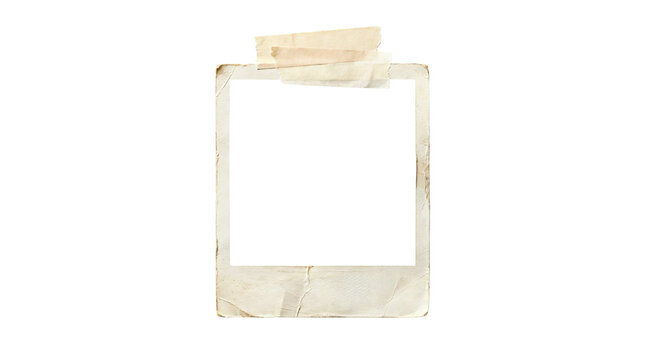 polaroid photo frame instant camera isolated on transparent background